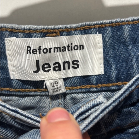 New REFORMATION raye studded denim shorts - Picture 2 of 7